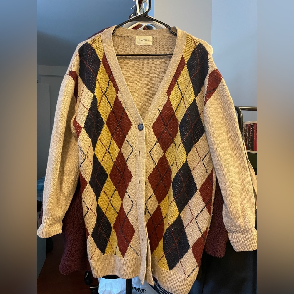 Argyle Long Cardigan